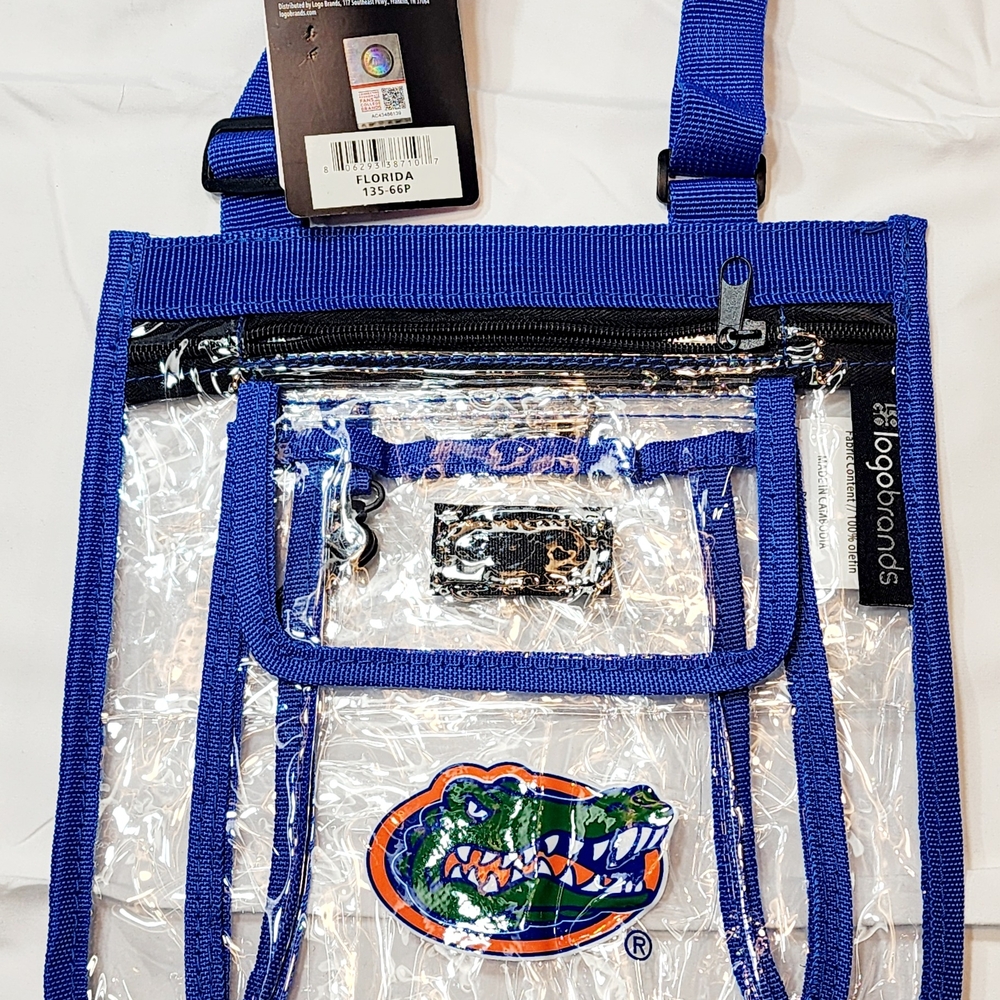 FLORIDA GATORS Blue and Clear Stadium Bag NWT NCAA champions